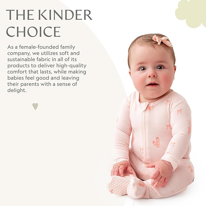 Bamboo Little Soft Baby Footie Pajamas, Baby Clothes, Newborn Sleepers, 95% Viscose and 5% Spandex, 0-24 Months