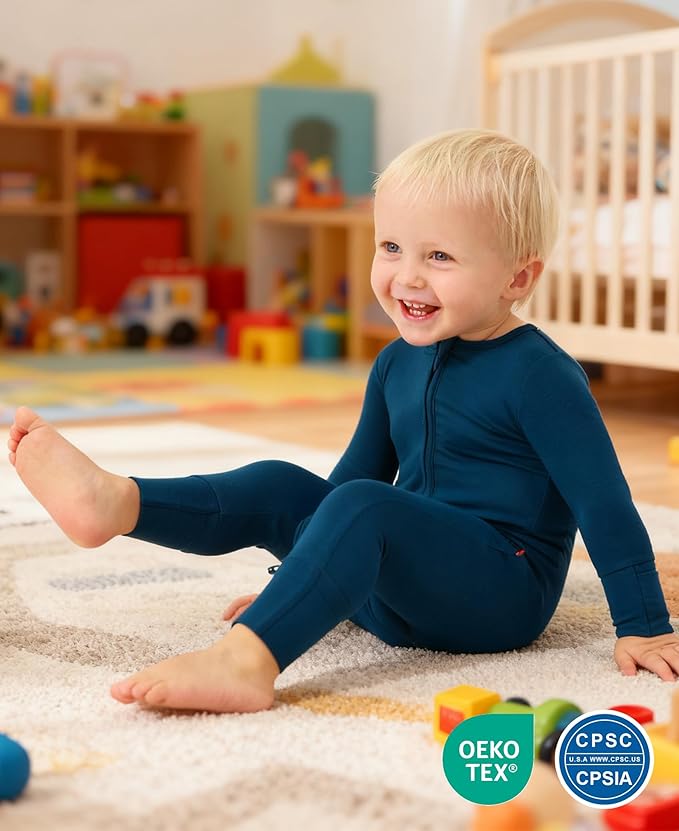 Footless Pajamas Baby Boy Girls, Viscose from Bamboo Baby Pajamas, Two Way Zipper Sleepers, Newborn Pjs