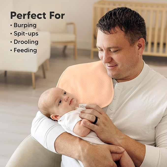 KeaBabies 5-Pack Organic Burp Cloths Baby Girl, Boy - Extra Large, Absorbent Baby Burp Cloths,Soft Burping Cloths for Babies,Newborn Burp Clothes,Cotton Burp Rags, Thick Burp Cloth (Flora Dew/Quin)