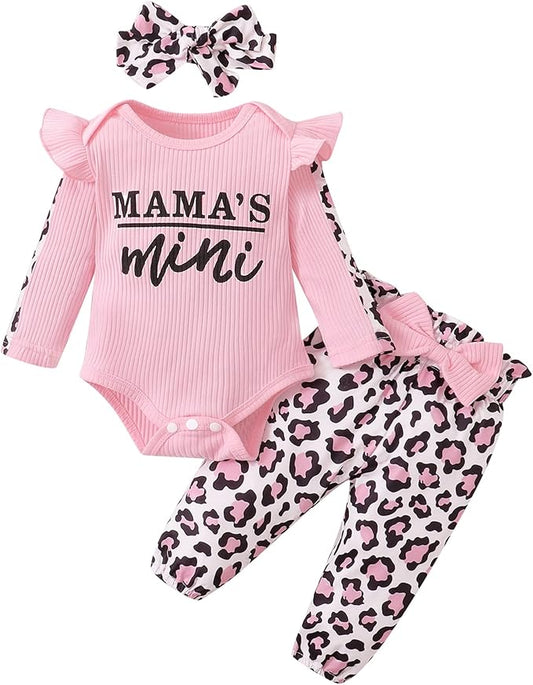 Infant Baby Girl Clothes Newborn Girl Outfit Long Sleeve Romper Pants Set Cute Baby Clothes for Girls Fall/Winter