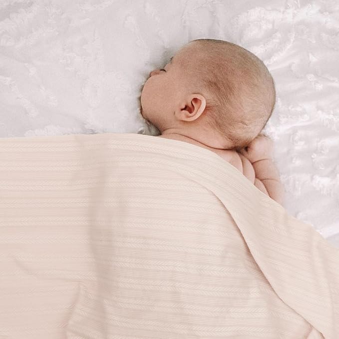 Newborn Receiving Blanket with Bow Hat Mittens Wooden Card Set Wheat-Pattern Newborns Toddler Baby Boy Girl Nursery Swaddle Wrap