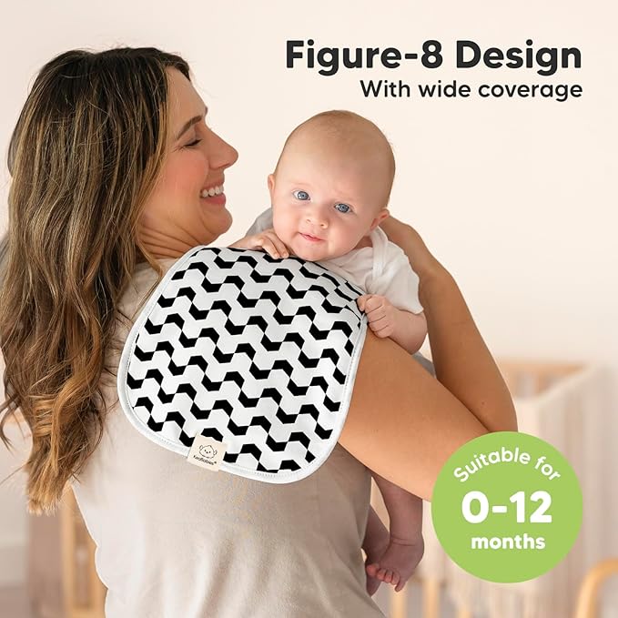 Organic Burp Cloths Baby Boy & Girl - 5-Pack Super Absorbent Cotton Burping Cloths for Babies, Soft & Plush Newborn Spit Up Rags, Infant Towels for Milk Spit Up, Unisex, Large 21" x 10" (MONOS)