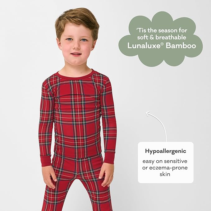 Little Sleepies Two-Piece Pajama Set for Boys & Girls, Soft Viscose from Bamboo Toddler Pajamas for Kids, Family Matching PJs
