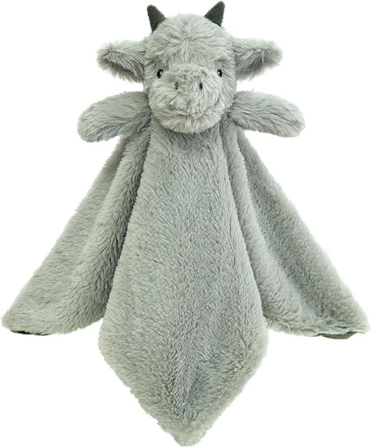 Baby Green Dragon Soft Stuffed Animal Security Blanket, Plush Dinosaur Character Lovey Blanket, Baby Shower/Nursery Gift, Newborn Infant Toddler Snuggle Blankie for Girls Boys, 14 Inches