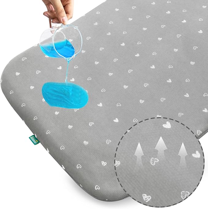 Bassinet Mattress Pad 33" x 20" x 1”, Fits Baby Delight, YADAQE, Koolerthings, Angelbliss and Other Bedside Sleeper, Waterproof Lining Breathable Soft, Baby Foam with Removable Zippered Cover