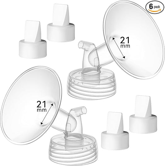 21 mm Flange Compatible with Spectra S2 S1 9 Plus Ameda MYA Motif Luna Cimilre Breast Shield, Duckbill Valves Replacement, Replace Wide Mouth Flange