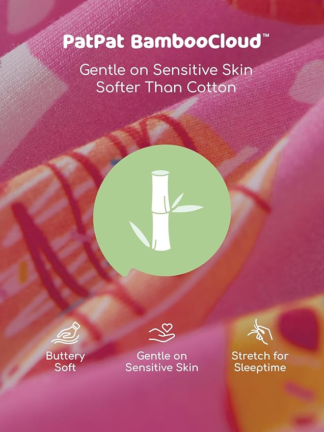 PATPAT Bamboo Viscose Pajama Sets for Toddler Boys & Girls Baby Kids, Ultra-soft Snug fit Pjs Sleepers for Birthday Holiday