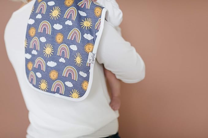 Copper Pearl Premium Baby Burp Cloths - 3-Pack Large Cotton Burp Cloths, Extra Soft Spit Up Rags with 3 Absorbent Layers, Perfect for Baby Boy and Baby Girl Gifts (21" x 10" Size, Hope Set)