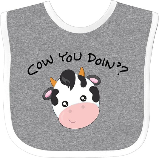 inktastic Cow You Doin' Cute Cow Baby Bib