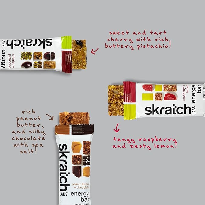 Skratch Labs Energy Bar | Variety Pack (12 Pack) | Plant Based Healthy Snack | Low Sugar, Plant Protein, Ancient Grains | Non-GMO, Gluten Free, Soy Free, Vegan, Kosher