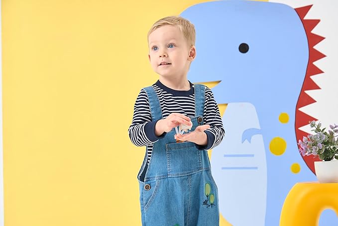 Cute Baby Boy Clothes Suit Toddler Boys' Striped long Sleeve T-Shirt+Denim Overalls Jumpsuit Pants Outfits Sets