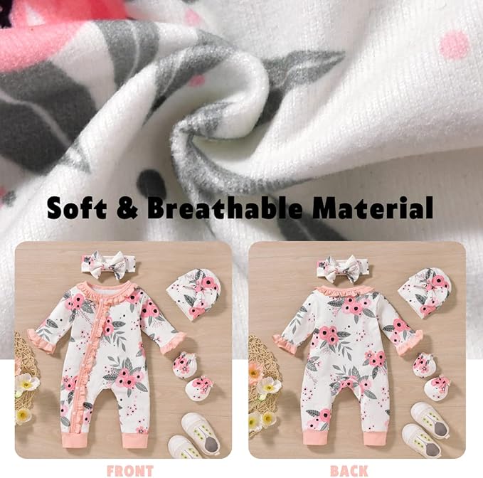 Aalizzwell Baby Girls Romper Outfit Fall Winter Clothes with Accessories