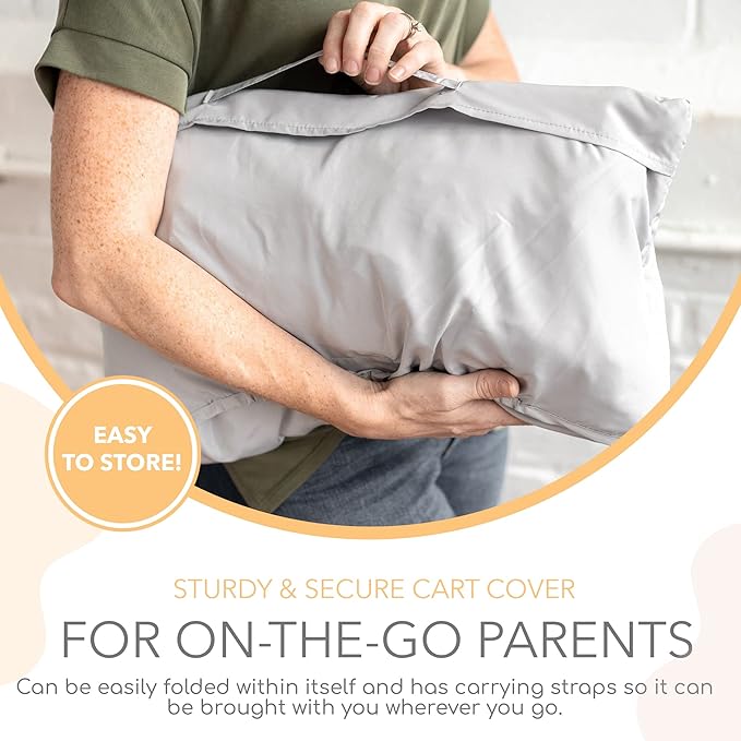 2-in-1 Cushy High Chair Cover and Shopping Cart Cover for Baby, Comfortable Cover for Grocery Cart, Universal Fit Cart Cover for Babies, Includes Storage Pouch - Little Arrows