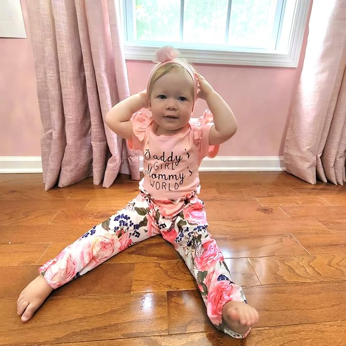 AMAWMW Newborn Baby Girl Clothes Infant Baby Ruffle Romper Pants Summer Outfits 4PCS Gifts Set Toddler Girls' Clothing