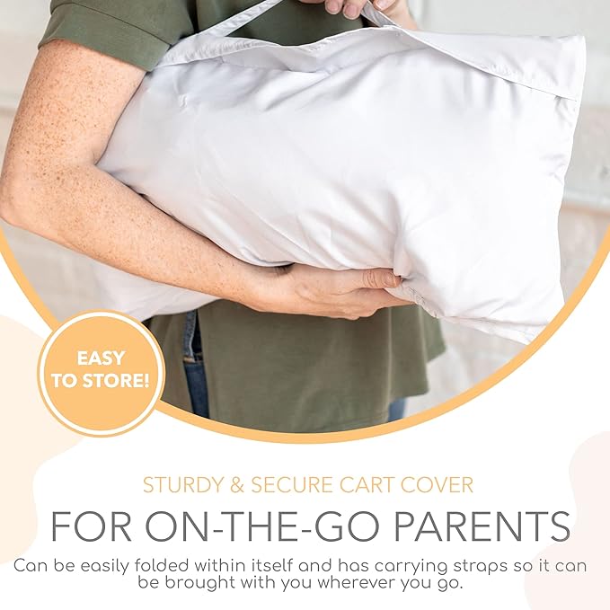 2-in-1 Cushy High Chair and Shopping Cart Cover for Baby, Comfortable Universal Fit Cover, Includes Storage Pouch - Coming Up Roses