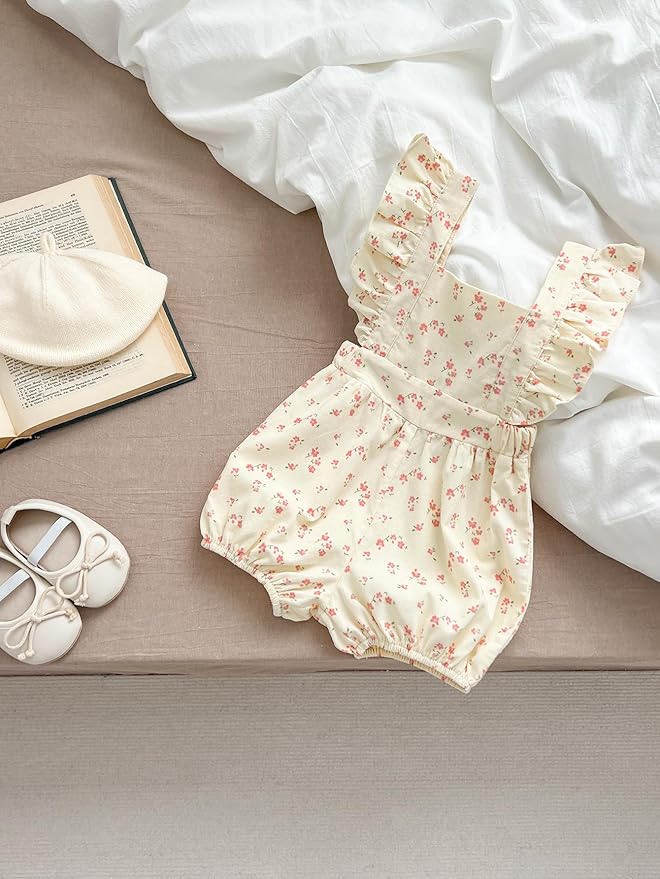 Toddler Baby Girl Summer Floral Sleeveless Romper - Ideal for 3M - 24M