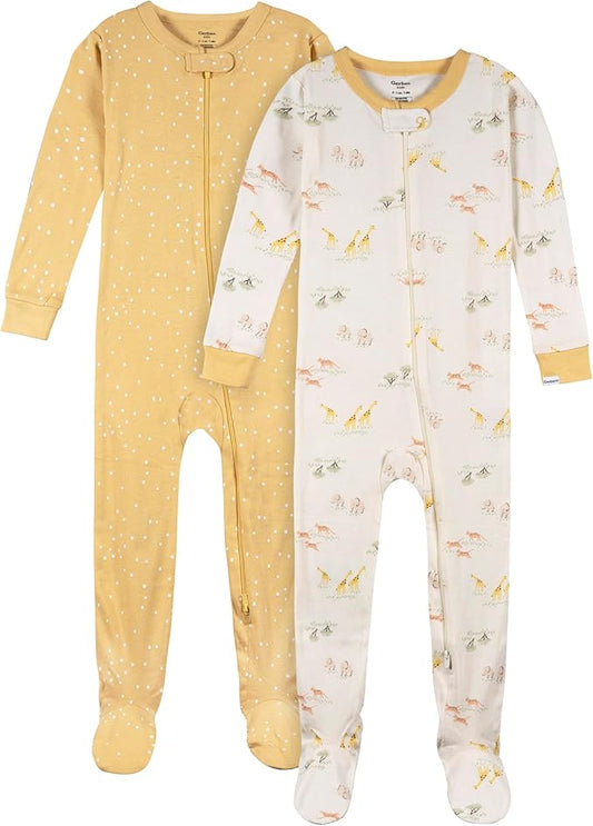 Gerber Unisex-Baby 2-Pack Footed Pajamas