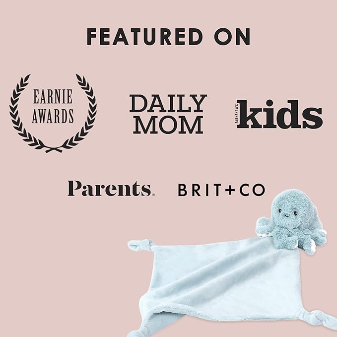 MON AMI Oda The Octopus Plush Lovey for Babies – 13.5” | Knotted Security Blanket for Newborns