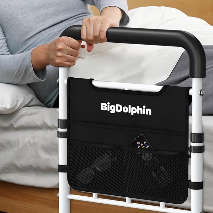 Bed Assist Rail for Elderly 2026 Upgrade - ASTM Certified, 400 LBS Capacity, Tool-Free, Stable Bed Assist Rails for Seniors with Ergonomic Non-Slip Handle & Storage Pocket