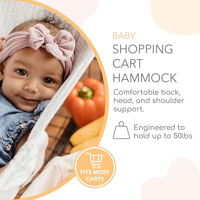 Shopping Cart Hammock – Infant Seat for Grocery Carts – Holds Car Seats Securely – Compatible with Select 4-Seater Wagons (20–24” Wide) – Supports Up to 50 lbs – Little Arrow