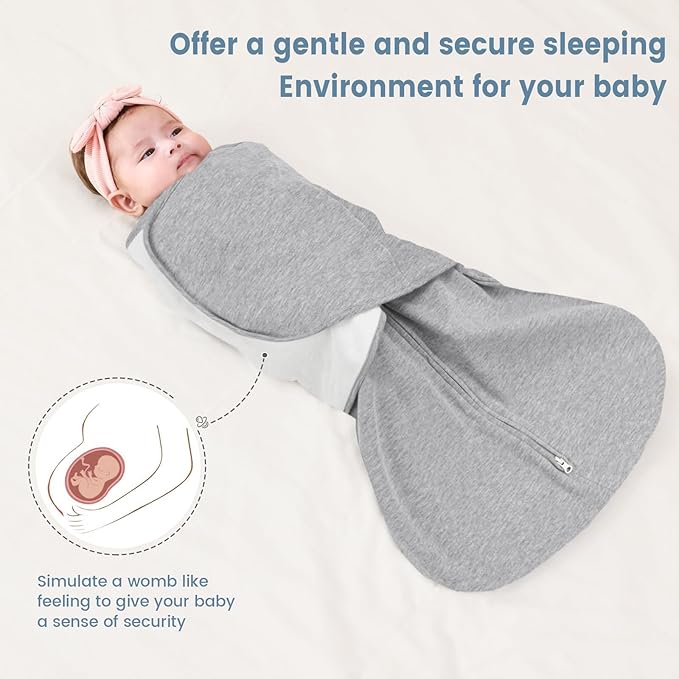 ZIGJOY Sleep Sack Swaddle 1.0 TOG Baby Wearable Blanket 100% Cotton Baby Swaddle Blanket for Newborns
