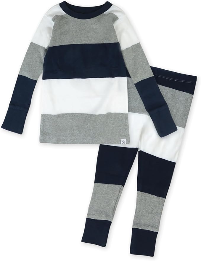 HonestBaby 2-Piece Pajamas Sleepwear Pjs 100% Organic Cotton for Baby, Toddler, Kids, Boy