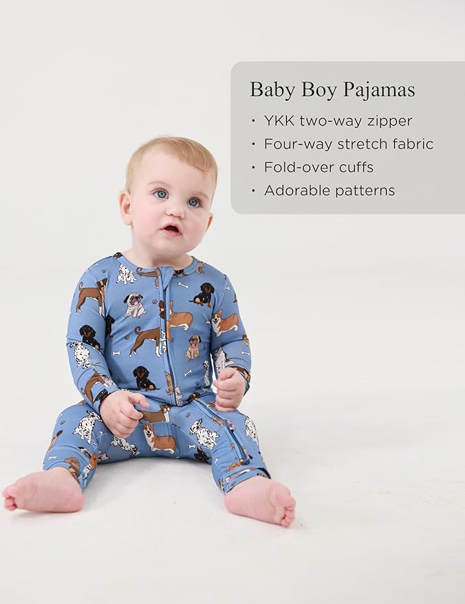 Footless Pajamas Baby Boy Girls, Viscose from Bamboo Baby Pajamas, Two Way Zipper Sleepers, Newborn Pjs