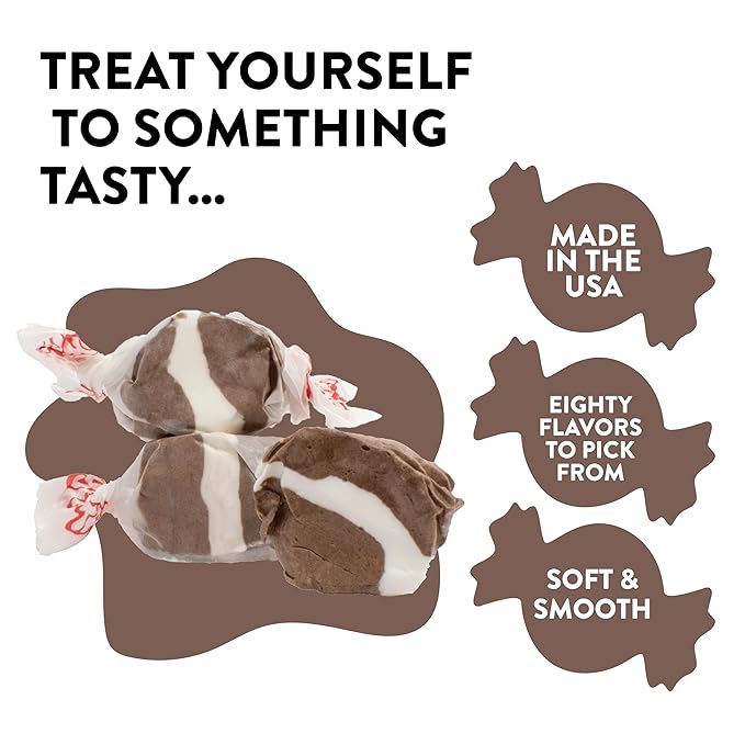 Taffy Town Saltwater Taffy- Cookies & Cream | Gourmet Taffy| Nougat-Style Candy| Soft & Delicious| Sumer Snack Treats| Party Good Candies| 2.5lbs