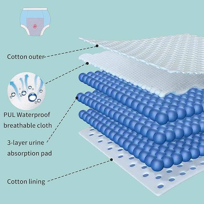 BIG ELEPHANT Potty Training Underwear - 10 Pack, 100% Cotton Absorbent Unisex Toddler Pee Pants for Boys Girls