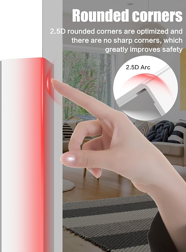 ‎Frychee Wall Corner Protector, Walls Edge Protector，Self-Adhesive Wall Corner Guards,PVC Double Side Edge Protector， Furniture Stairs Guard (4, 2.5x150cm/0.98x59.1in)