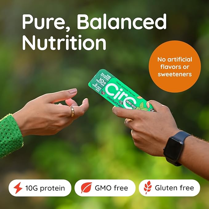 CirC Energy Bites - 12 Pack Peanut Chocolate Chip Gluten Free Protein Balls - 10g Protein, Whole Grains, Nuts & Fruit - Portable Healthy Snacks for Adults & Kids, 5 Piece Resealable Packs