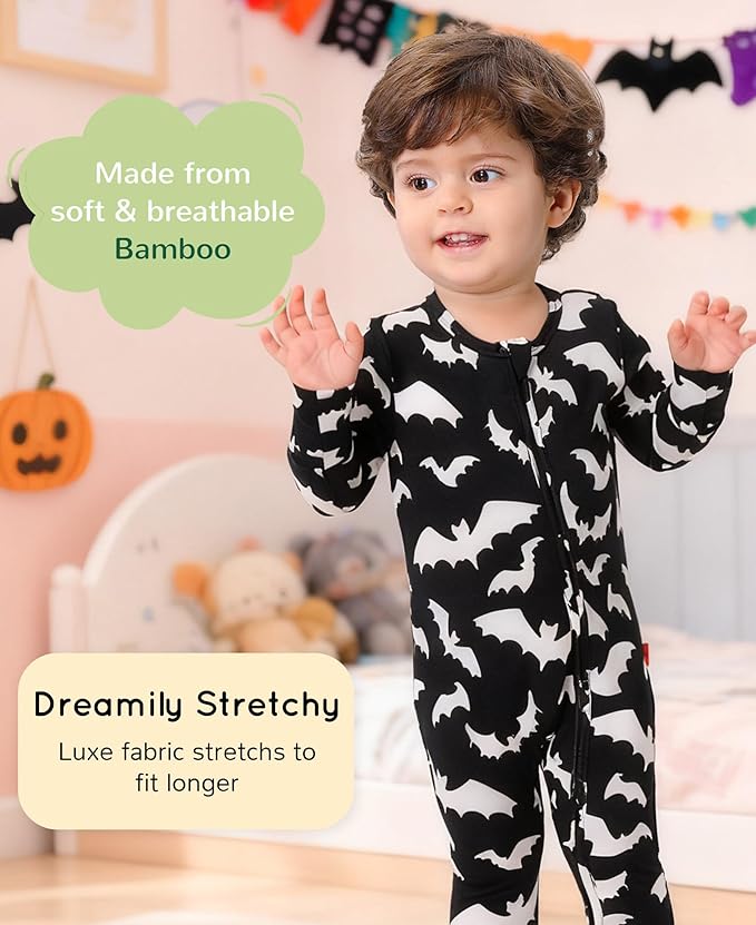 Footless Pajamas Baby Boy Girls, Viscose from Bamboo Baby Pajamas, Two Way Zipper Sleepers, Newborn Pjs