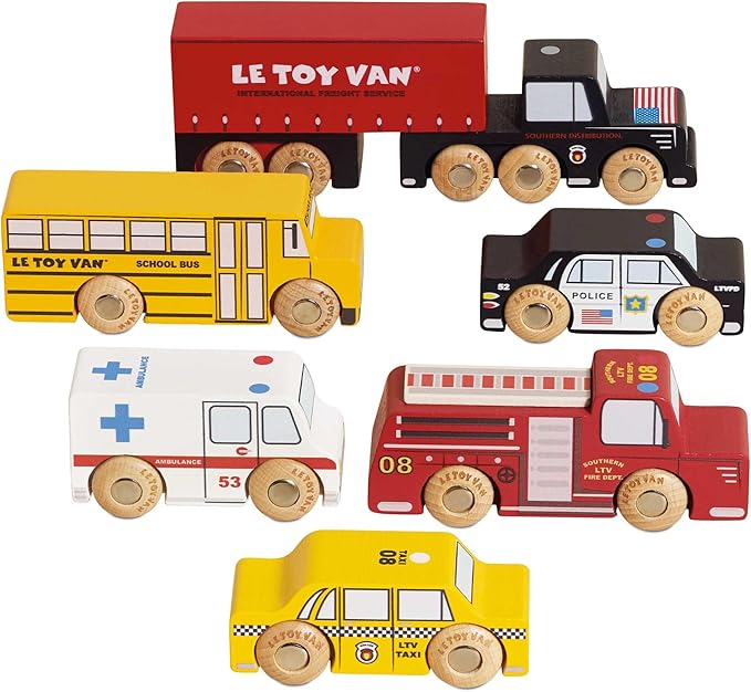 Le Toy Van New York Car Set Premium Wooden Toys for Kids Ages 3 Years & Up