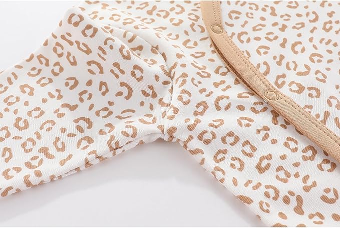 Unisex Baby Boy Girl Footies Rompers Cotton Long Sleeve 3 Pack Infant Jumpsuits 0-12Months Babies' Outfits