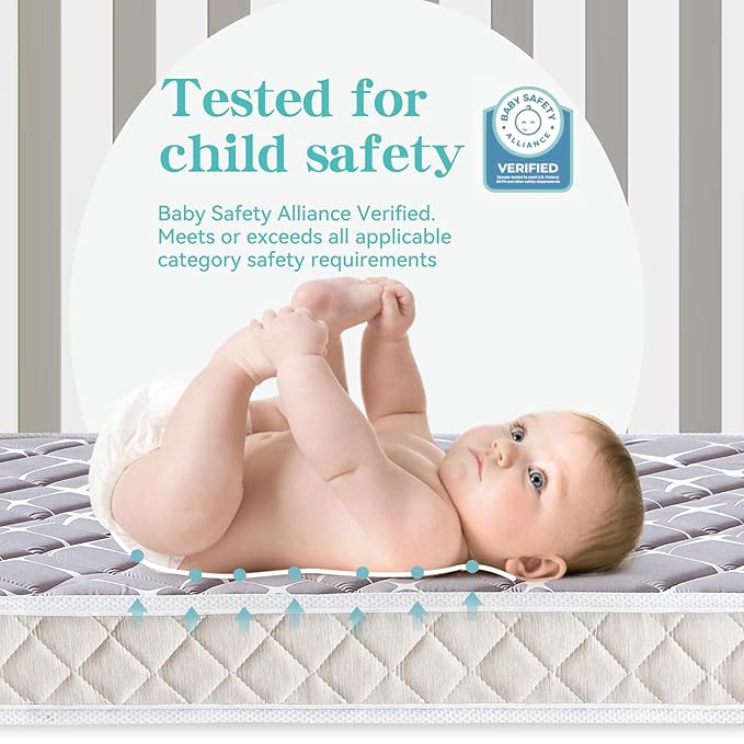 Premium Dual-Sided Baby Crib Mattress and Toddler Mattress - 52" x 27.6" x 5" - Breathable - Firm Soft - Fits Standard Cribs and Toddler Beds
