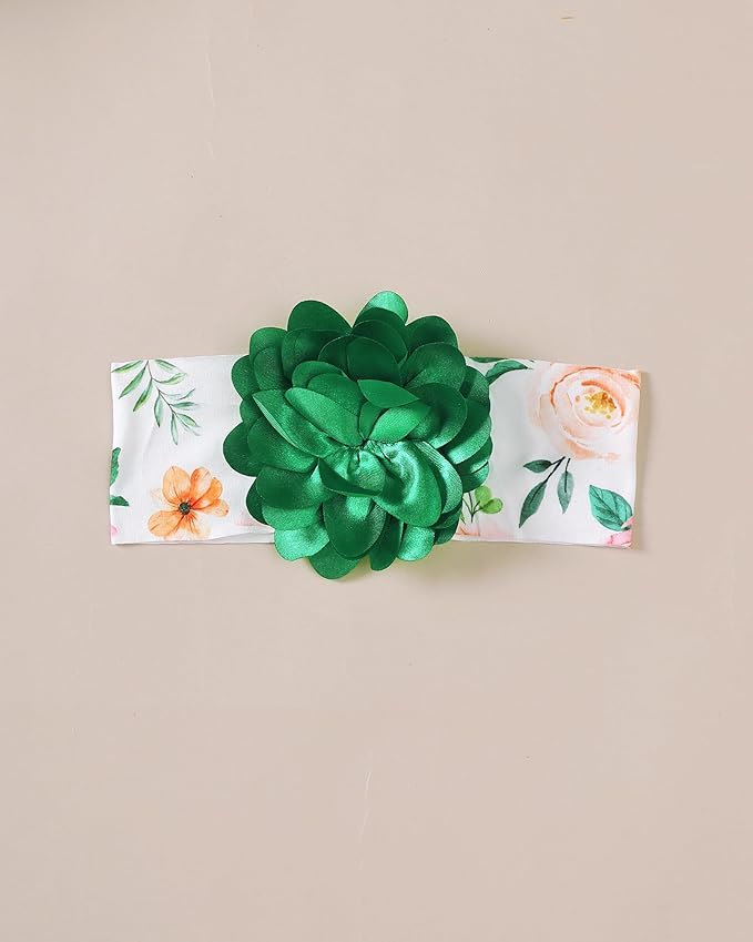 SUNNY PIGGY Newborn Baby Girl Clothes Infant Outfits Romper Floral Fall Outfit Bell Bottoms Pant Sets Hat Headband Flowerpant