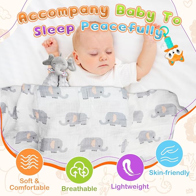 Baby Gift Basket for Newborn Baby Boys, 10Pcs Quality & Cute Newborn Baby Essential Stuff New Baby Boy Gift Basket, Unique Newborn Baby Boy Gift Basket Set, Best Baby Gift Basket for Baby Boys