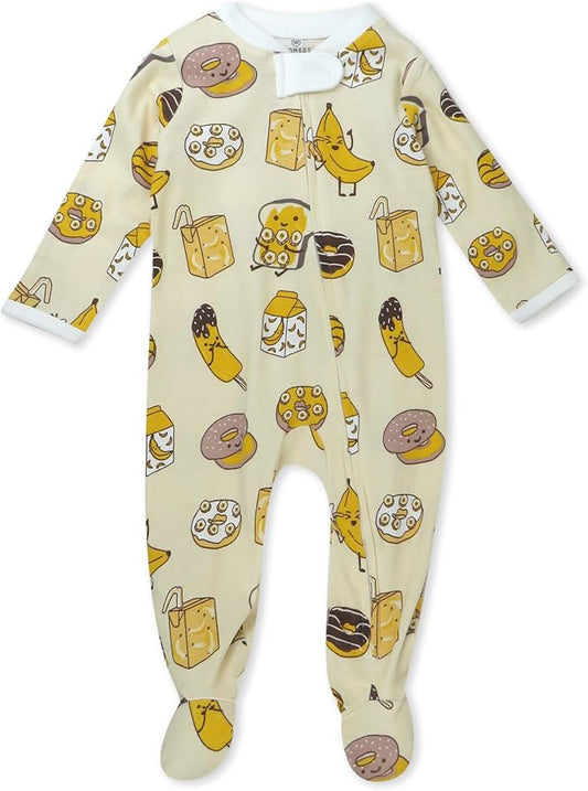 HonestBaby Sleep & Play Footed One-piece Pajama Sleeper 100% Organic Cotton, Baby Boys