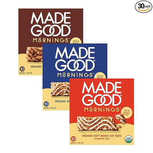 MadeGood Mornings Soft-Baked Oat Bars Variety Pack (Variety)