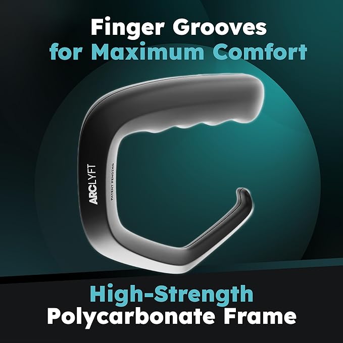 Grocery Bag Carrier (2 Pack) - Invented by Board Certified Orthotist – Ergonomic Lightweight Design - Also a Rehab & Recovery Aid, Carpal Tunnel, Arthritis, Weak Hands – All Ages - Black