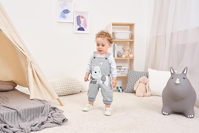 Cute Baby Boy Clothes Suit Toddler Boys' Striped long Sleeve T-Shirt+Denim Overalls Jumpsuit Pants Outfits Sets