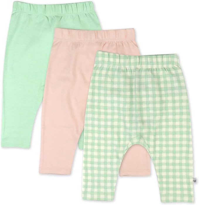 HonestBaby Unisex-Baby Multipack Harem Pants Roomy Fit Pull on Bottoms 100% Organic Cotton for Baby Boys, Girls