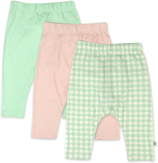 HonestBaby Unisex-Baby Multipack Harem Pants Roomy Fit Pull on Bottoms 100% Organic Cotton for Baby Boys, Girls