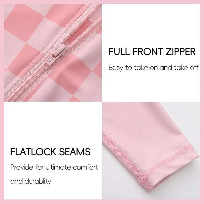 Baby Swimsuit UPF 50+ Sun Protection One Piece Zipper Beach Swimwear for Little Boys Girls Toddler