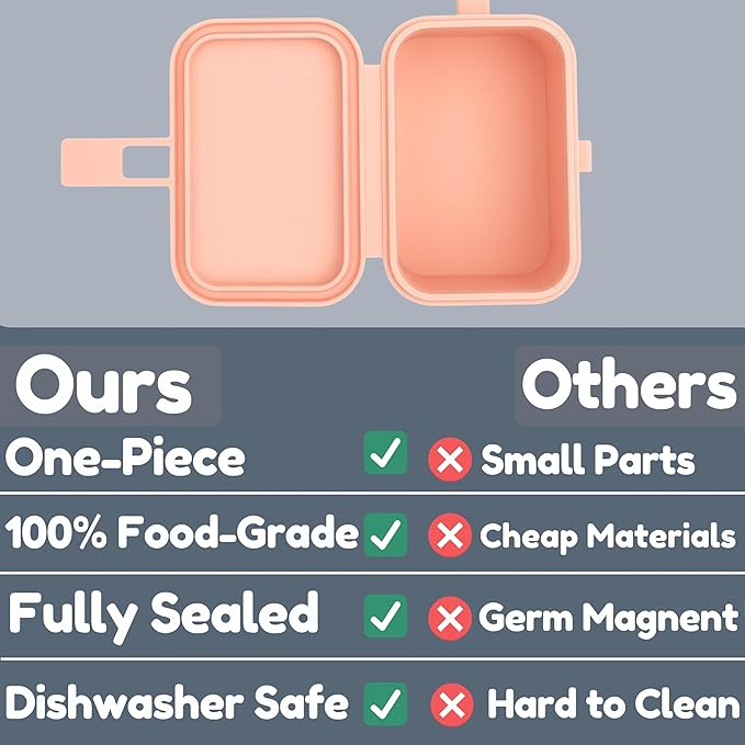 Silicone Pacifier Case - Hygienic Sealed Closure, One-Piece Easy-to-Clean Design,100% Food-Grade, BPA-Free Baby Pacifier Holder Case, Binky Holder, Attach to Any Diaper Bag or Stroller - Baby’s Aid