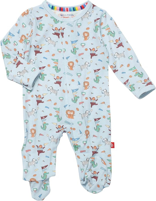 Magnetic Me Boys Modal Magnetic Baby Footie Pajamas | Silky Soft Modal Fabric | Baby Sleepers Available in Sizes PRE - 24M