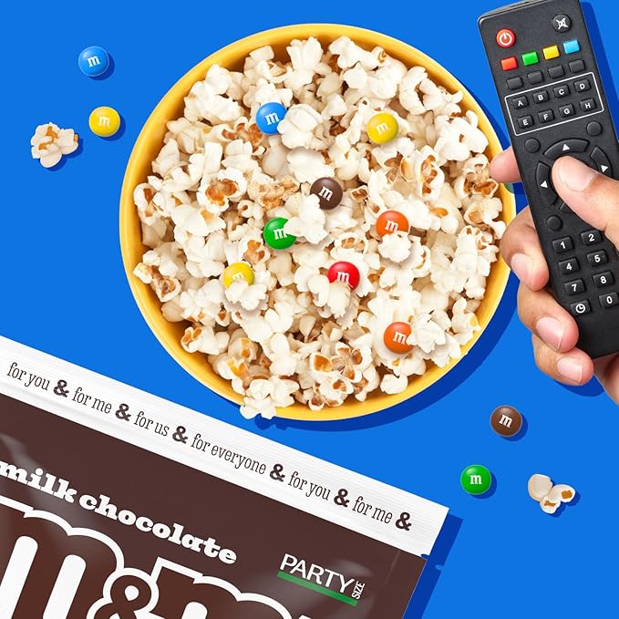 M&M'S Milk Chocolate Candy, Party Size, 38 oz Bag (Pack of 2)