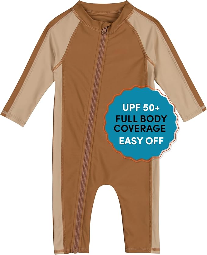 SwimZip Boys' Long-Sleeve UPF 50+ Swimsuit for Baby, Toddler, & Little Boys