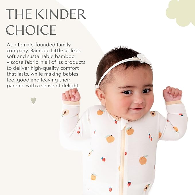 Bamboo Little Soft Baby Footie Pajamas, Baby Clothes, Newborn Sleepers, 95% Viscose and 5% Spandex, 0-24 Months