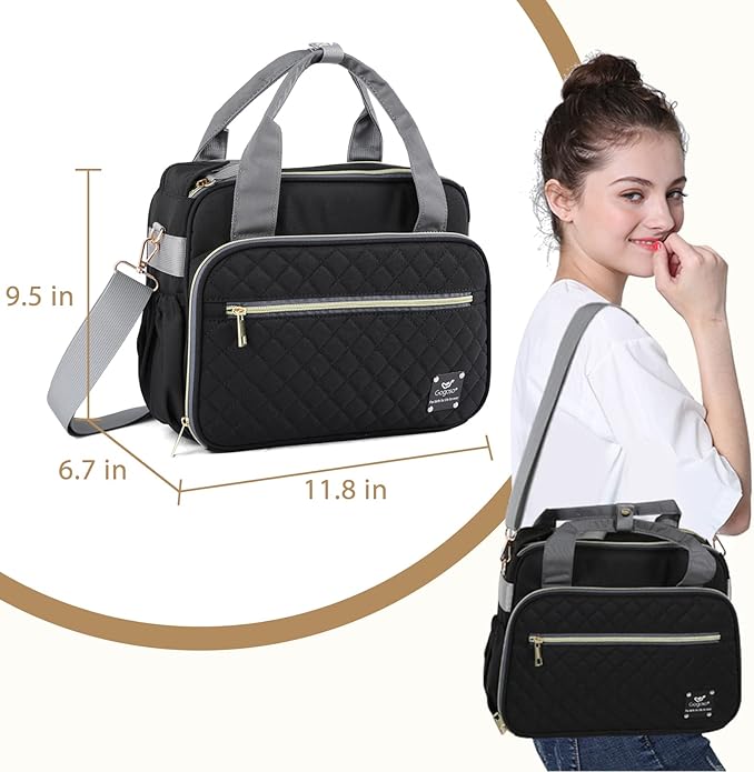 Crossbody Small Diaper Bag, Cute Mini Baby Diaper Tote Bags with Insulated Pockets for Traveling Outdoor Parent